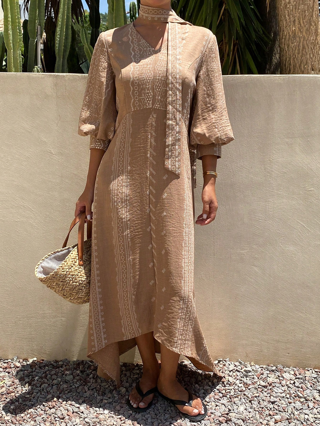 Rochie maxi SHEIN, kaki