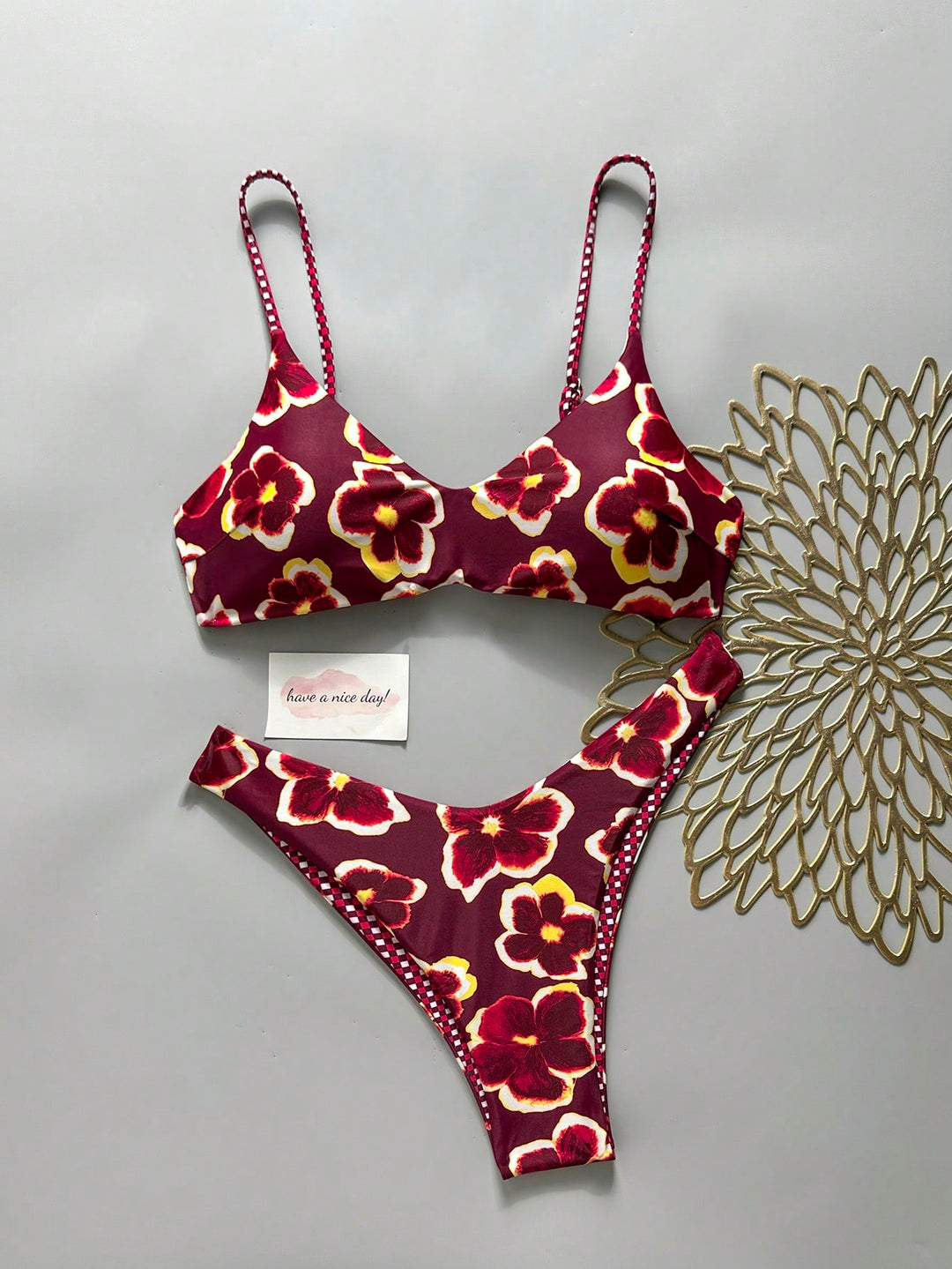 Set bikini SHEIN, vișiniu