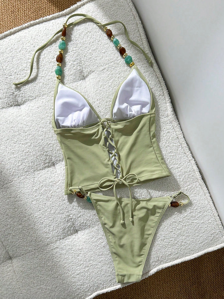 Costum de baie SHEIN, verde