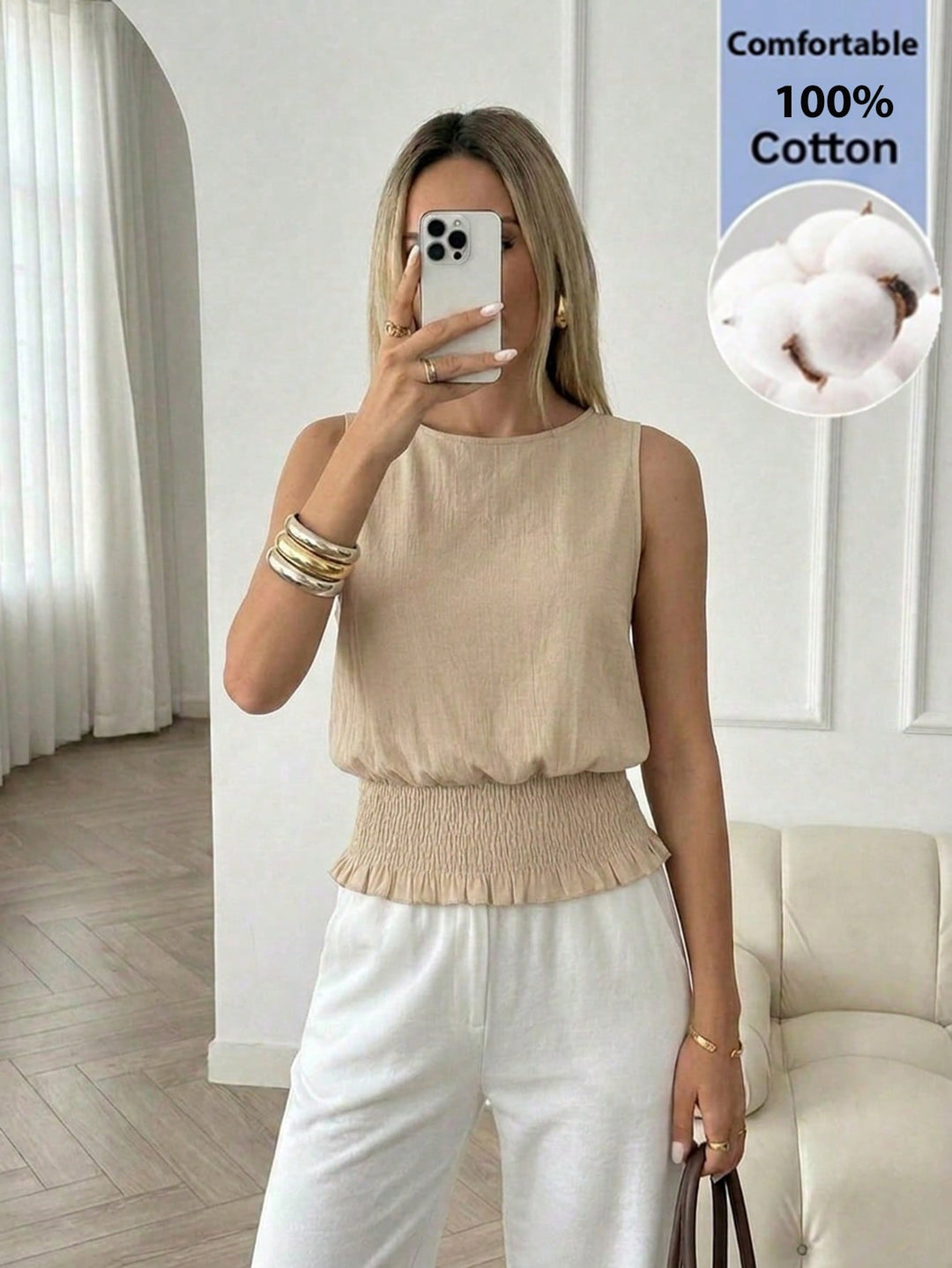 Tricou fără mâneci SHEIN, kaki
