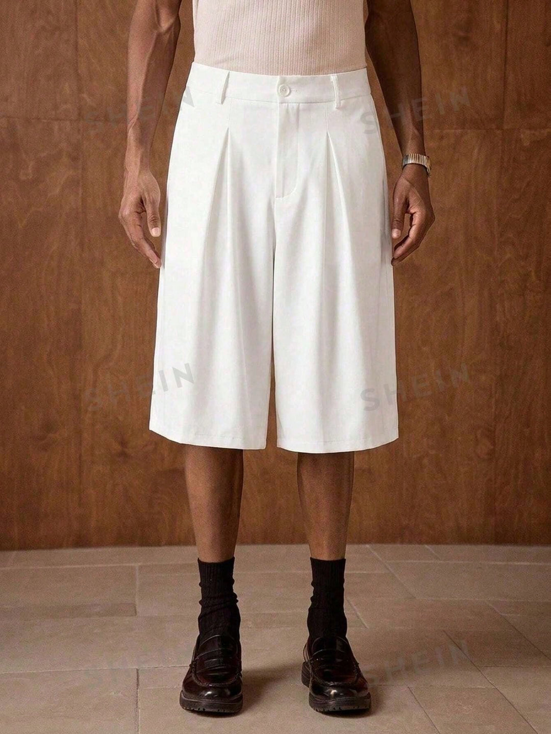 Pantaloni scurți SHEIN, alb