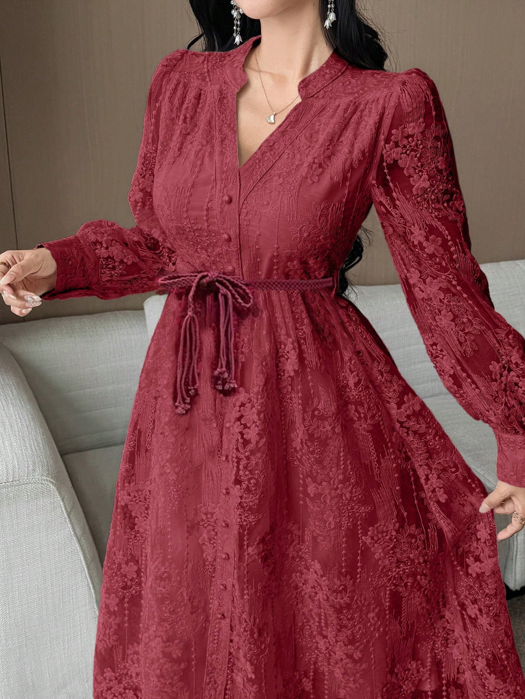 Rochie midi SHEIN, vișiniu