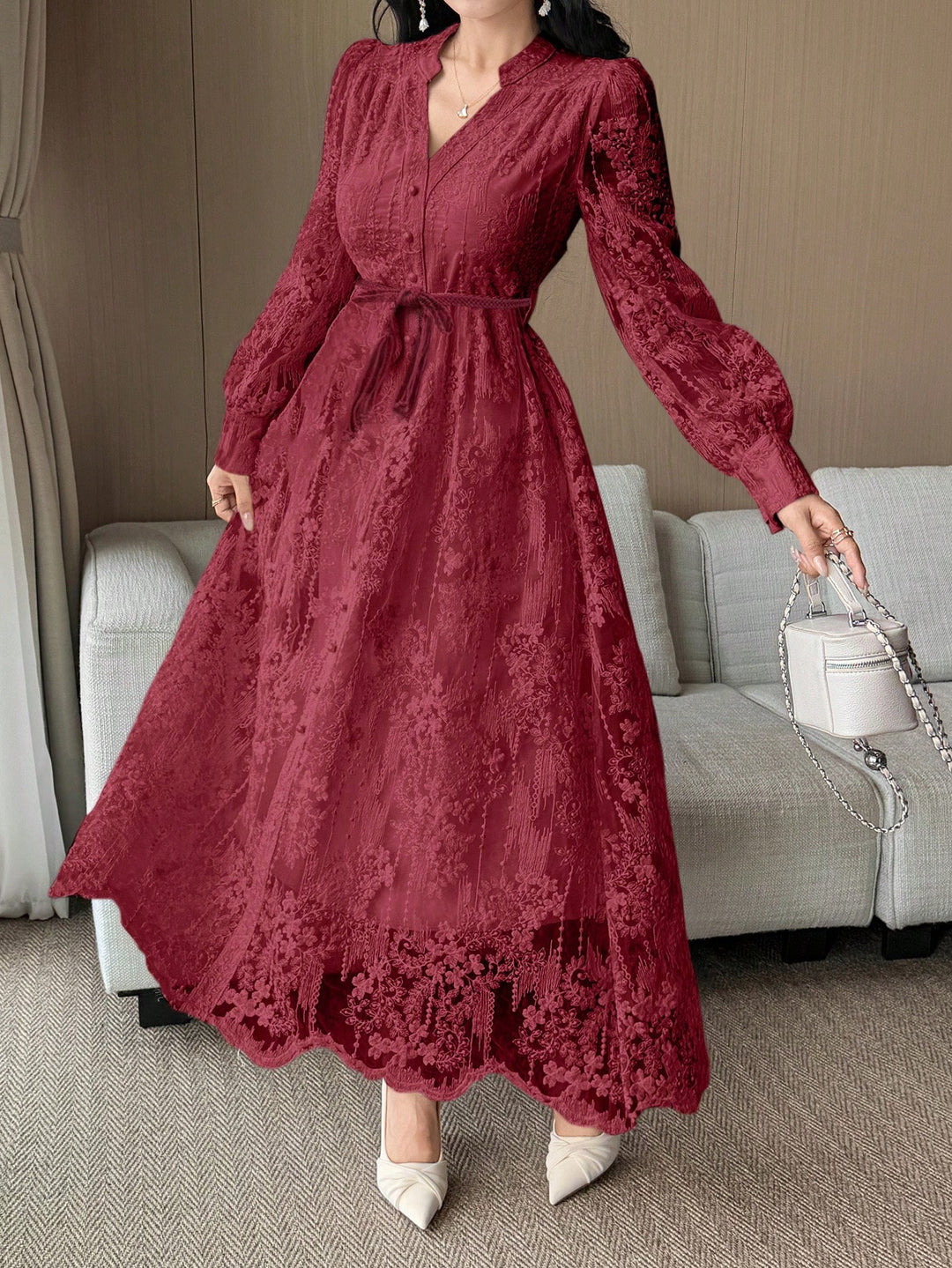 Rochie midi SHEIN, vișiniu