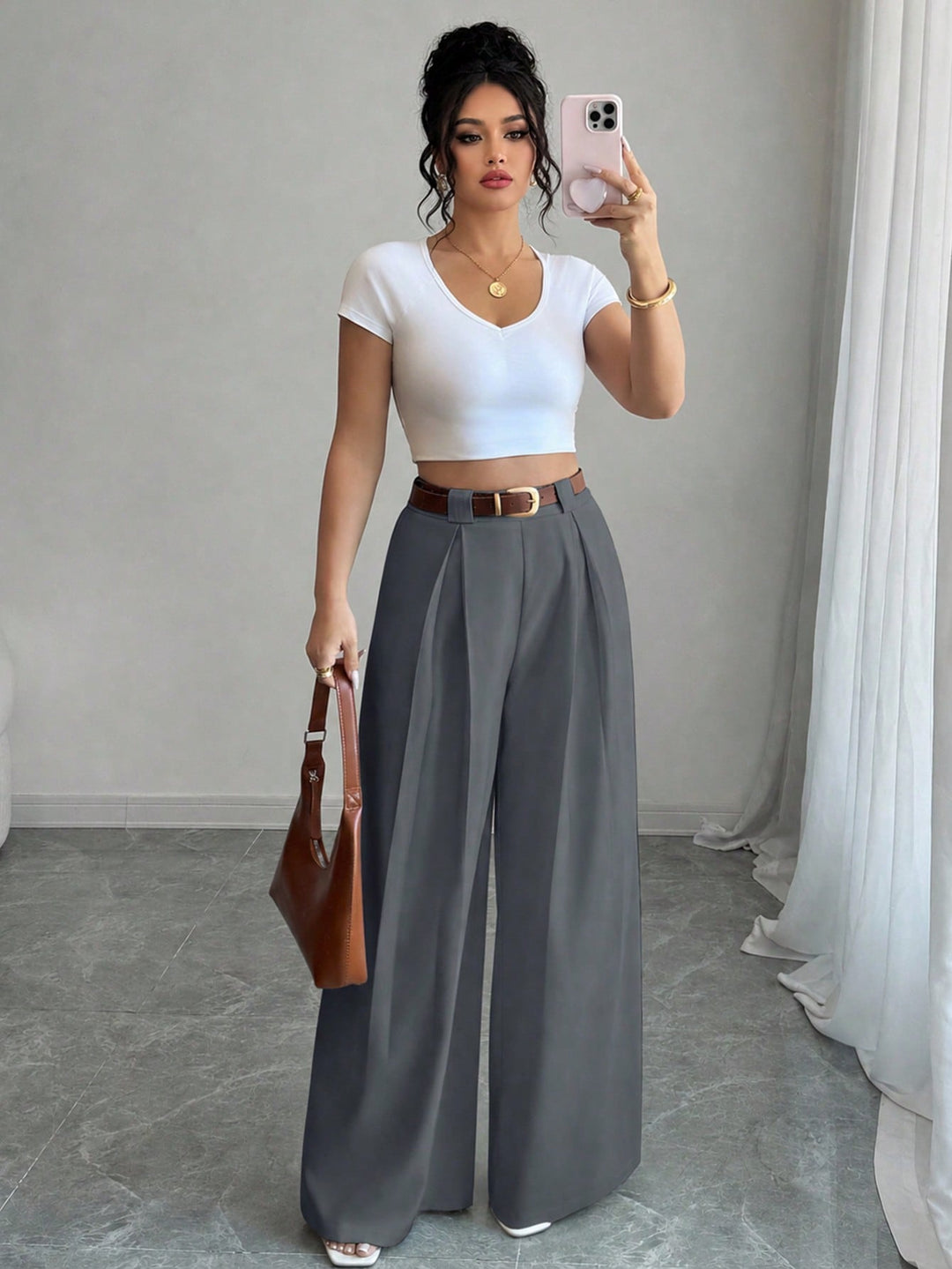 Pantaloni SHEIN, gri