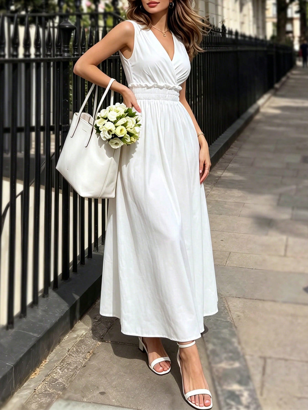 Rochie maxi SHEIN, alb