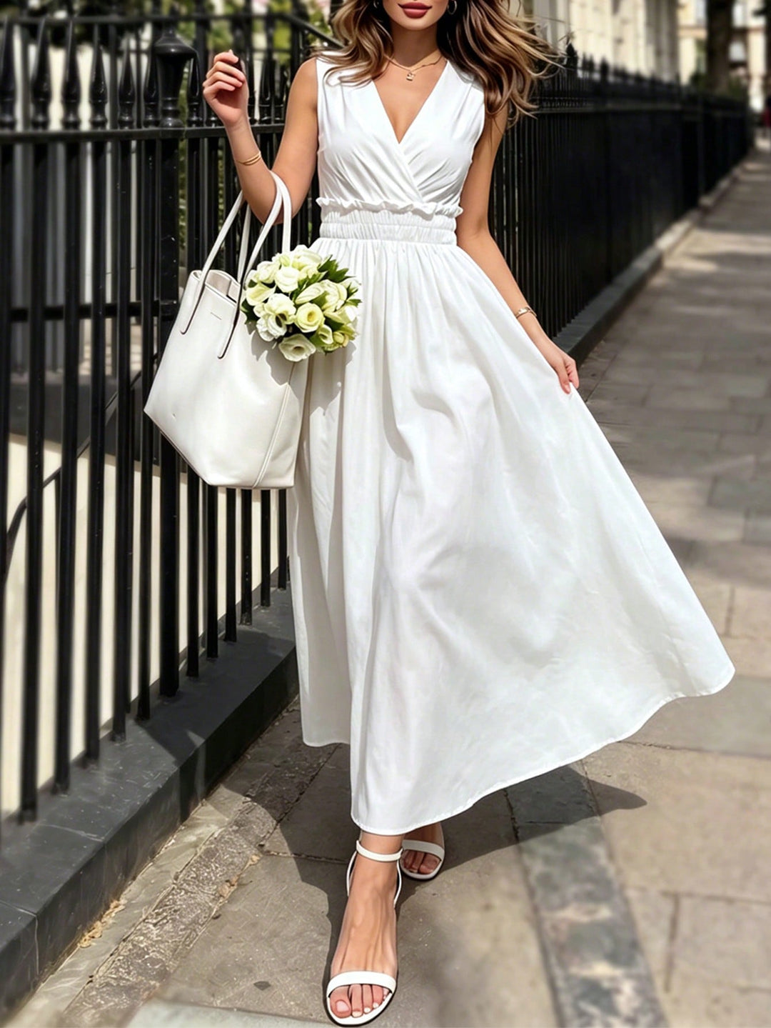 Rochie maxi SHEIN, alb