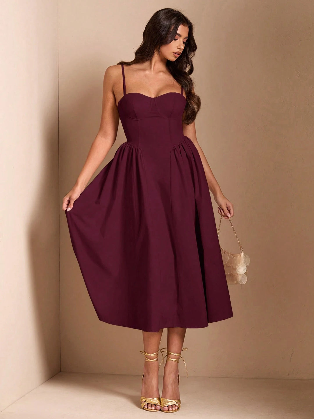 Rochie midi SHEIN, vișiniu