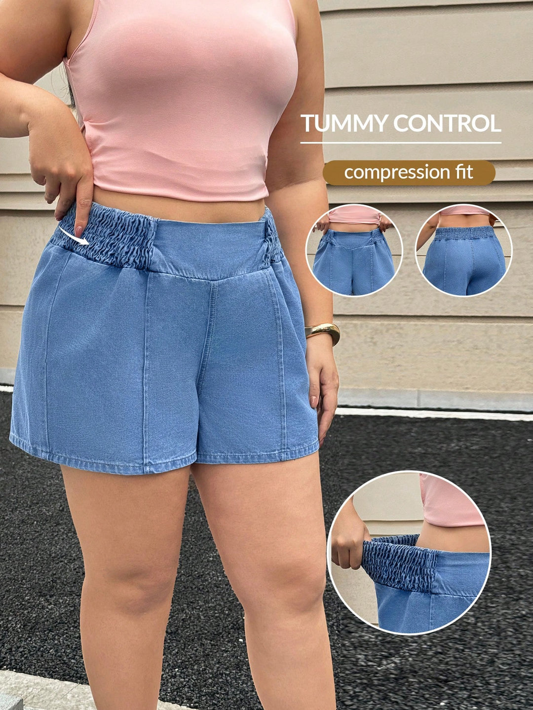 Pantaloni scurți SHEIN, albastru