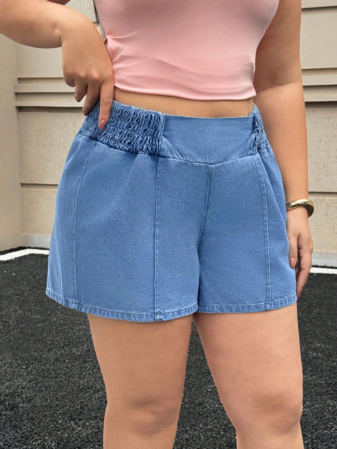 Pantaloni scurți SHEIN, albastru