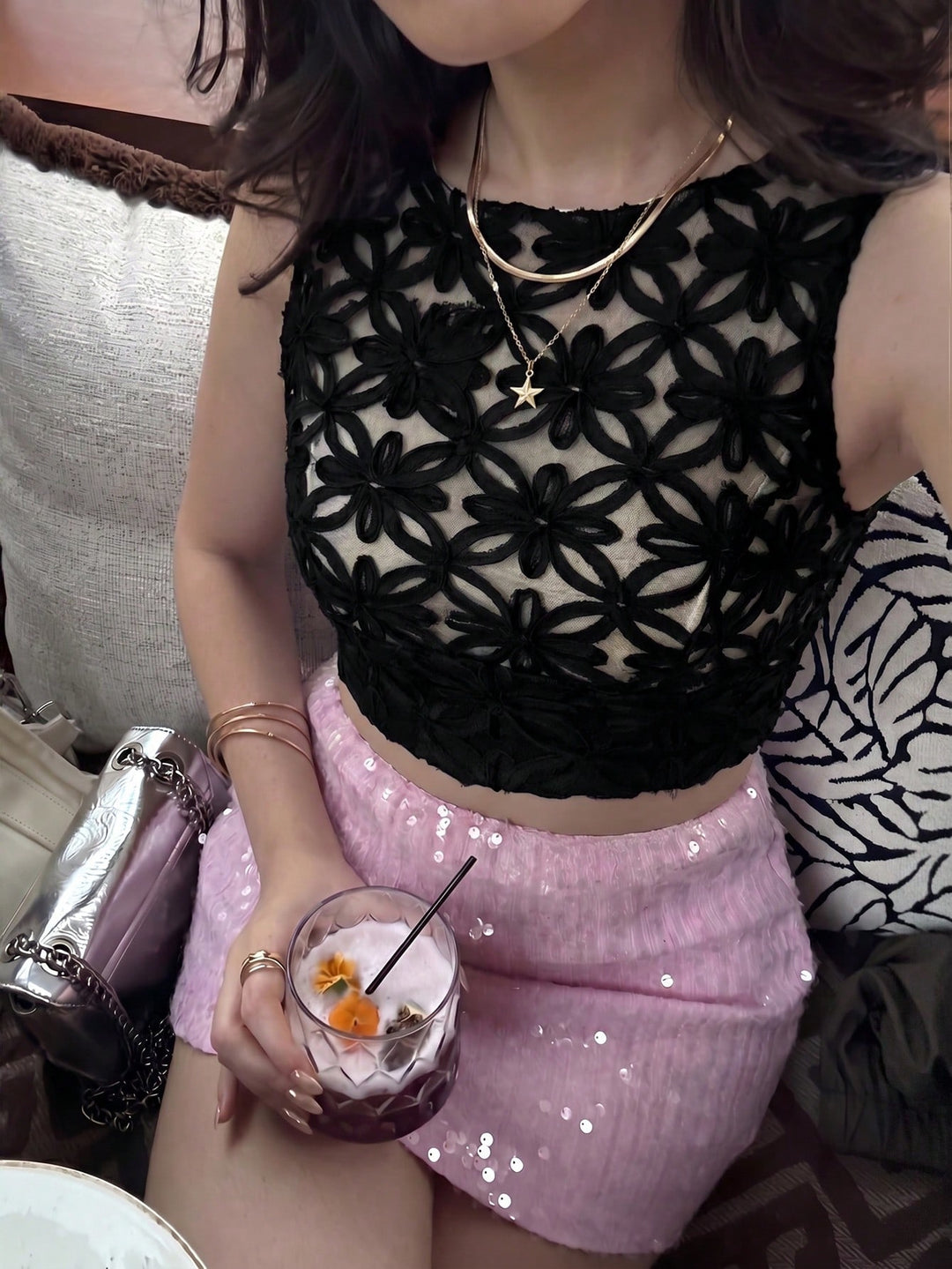 Top SHEIN, negru