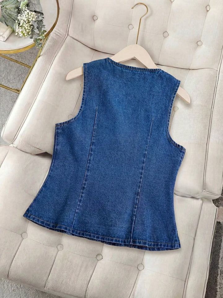 Vesta denim SHEIN, albastru