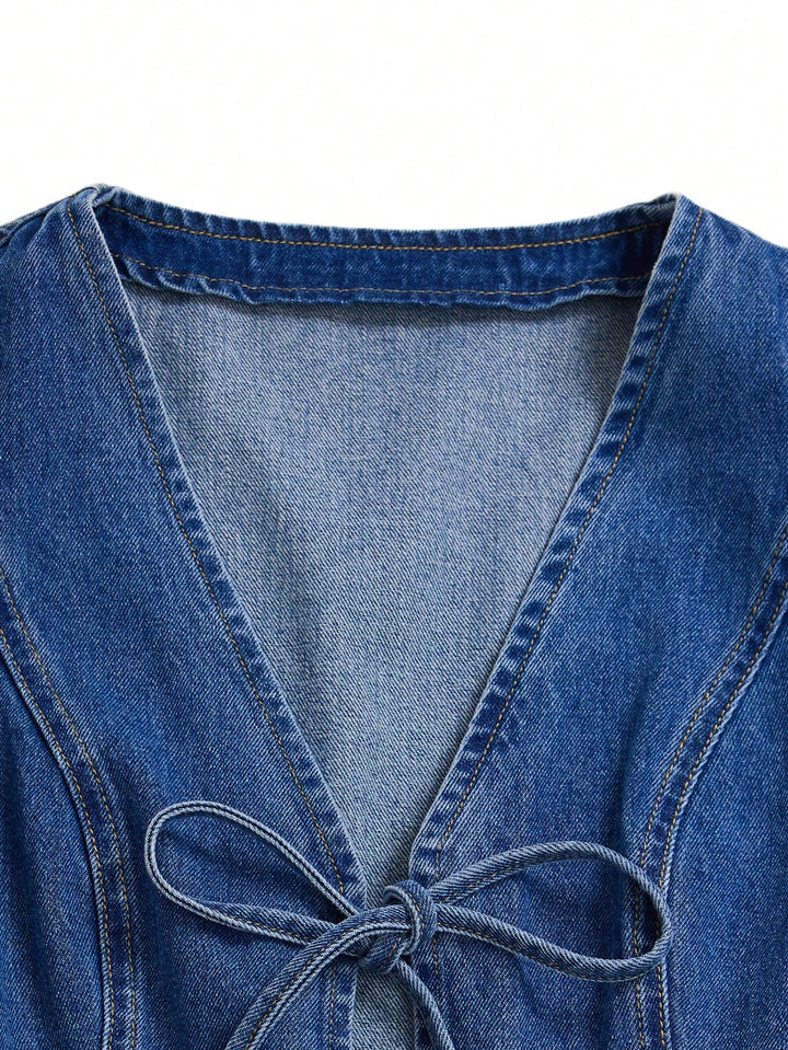 Vesta denim SHEIN, albastru