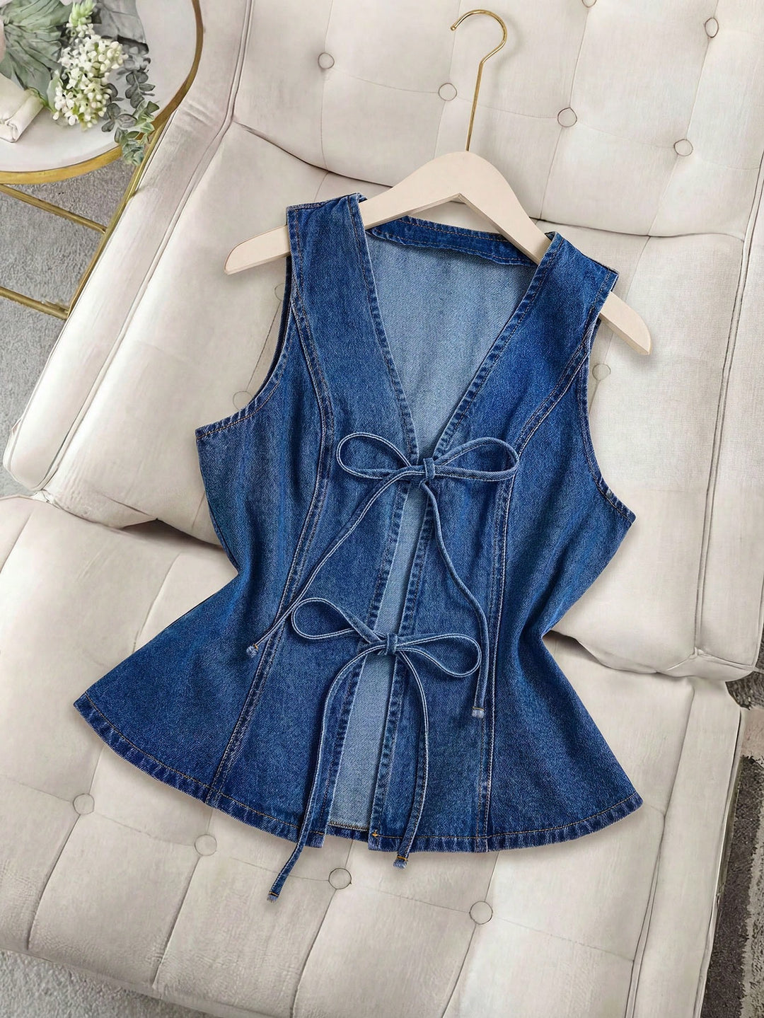 Vesta denim SHEIN, albastru
