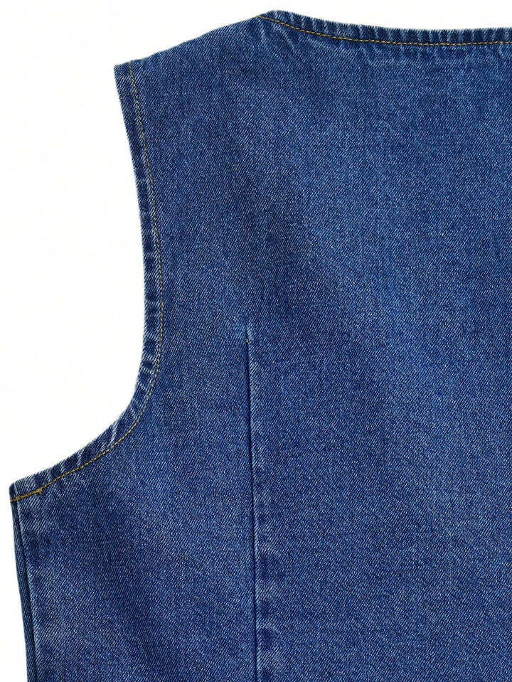 Vesta denim SHEIN, albastru