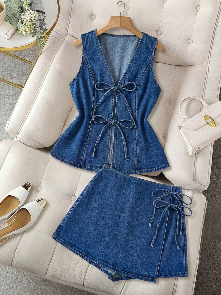 Vesta denim SHEIN, albastru
