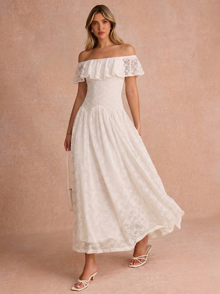 Rochie maxi SHEIN, alb