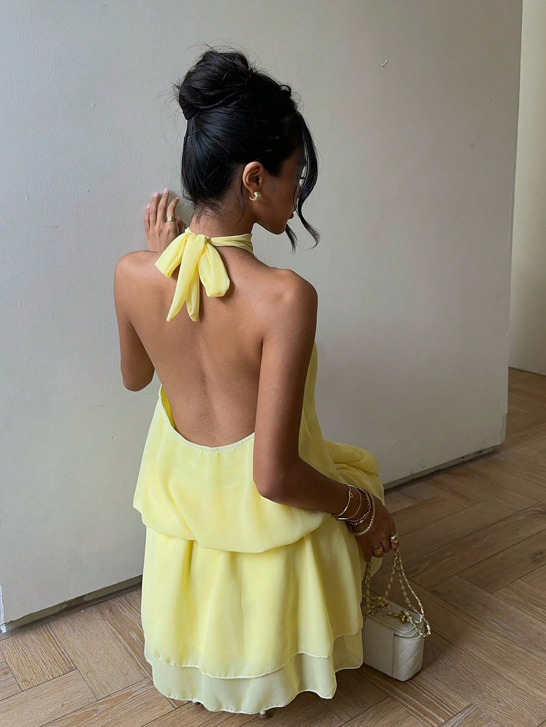 Rochie mini SHEIN, galben