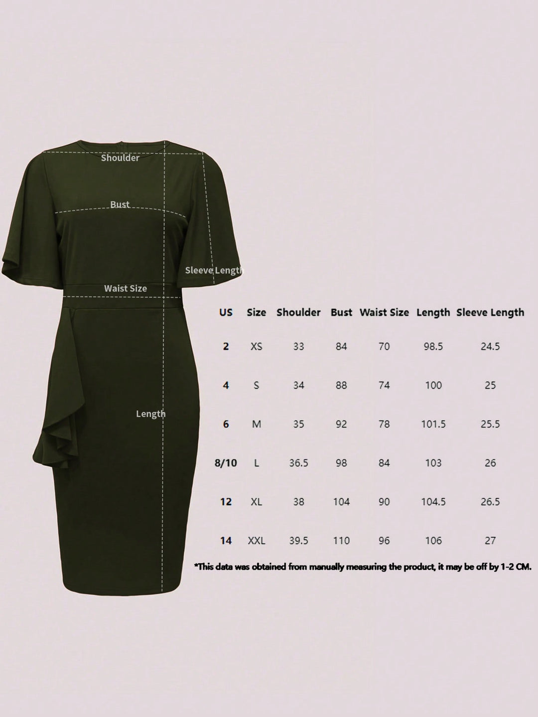 Rochie midi SHEIN, kaki