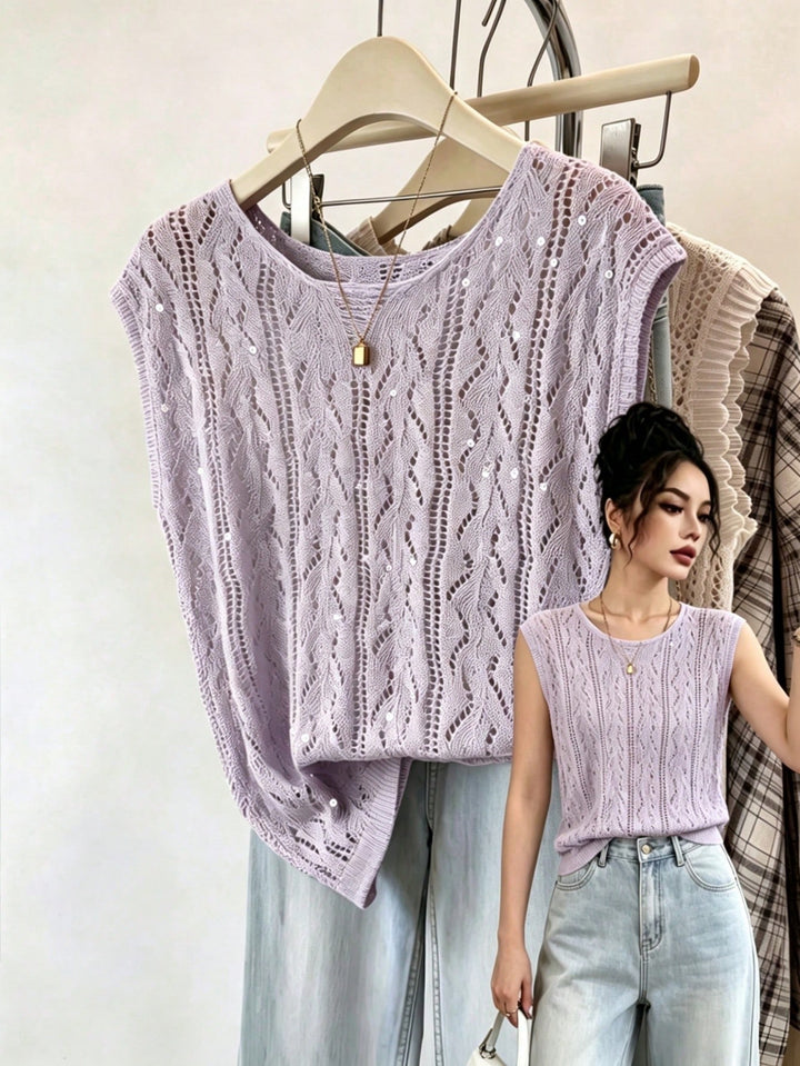 Bluza tricotată SHEIN, mov