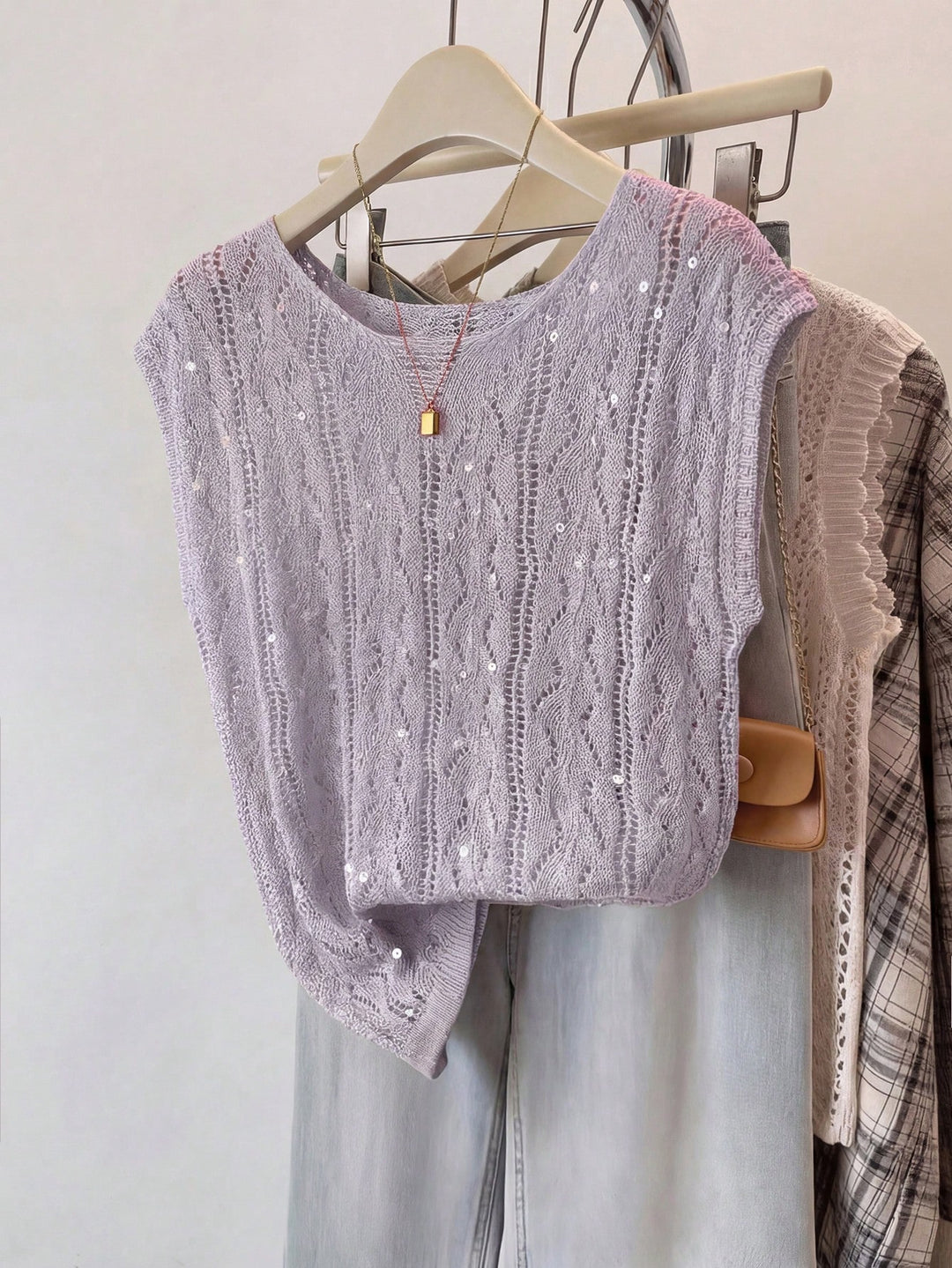 Bluza tricotată SHEIN, mov
