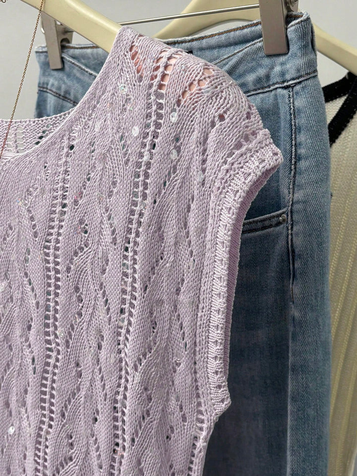 Bluza tricotată SHEIN, mov