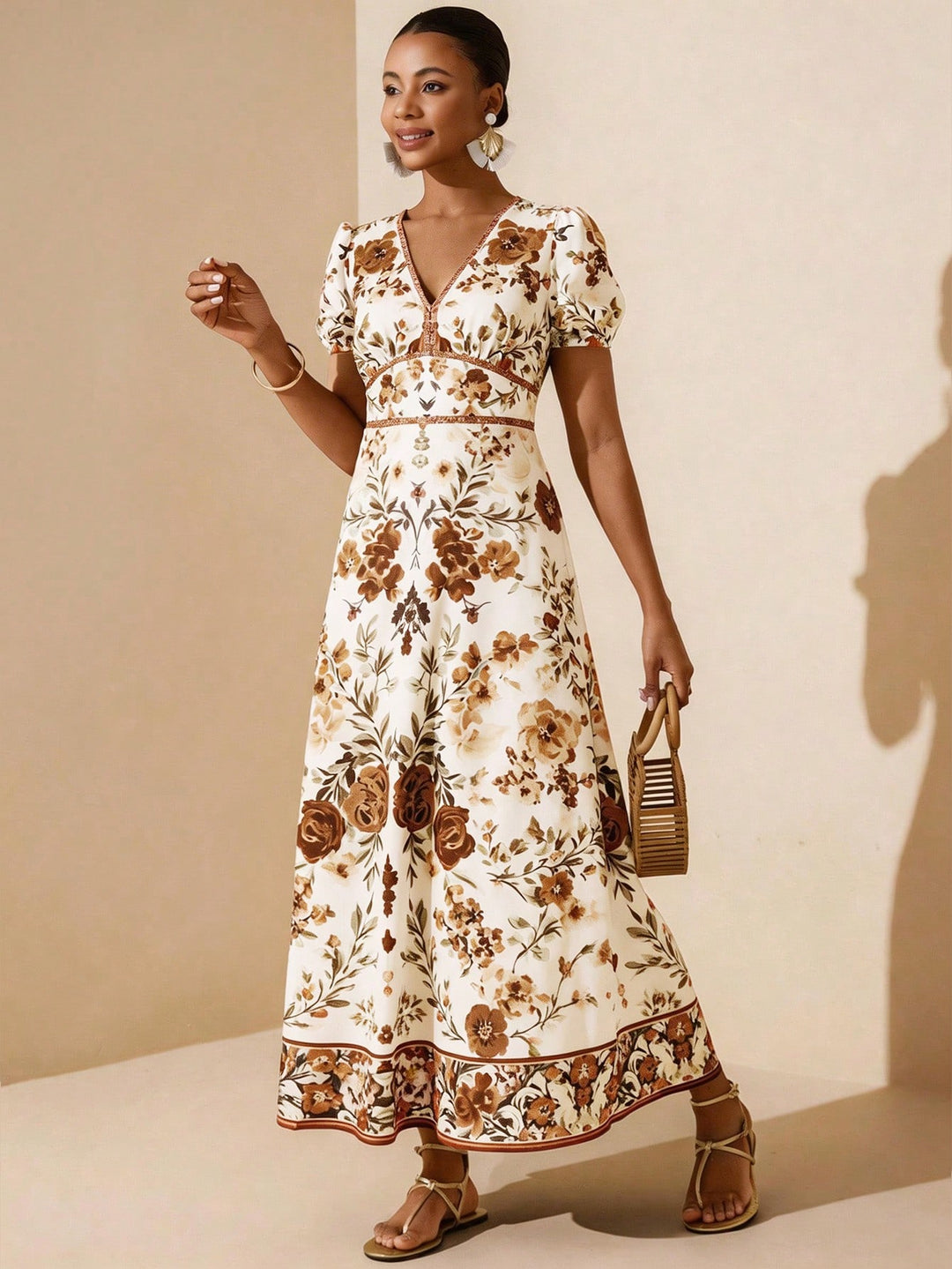 Rochie midi SHEIN, maro