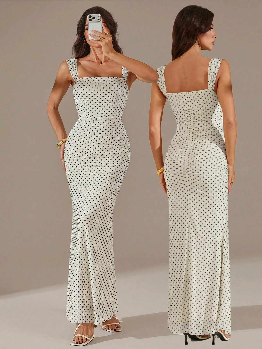 Rochie maxi SHEIN, crem