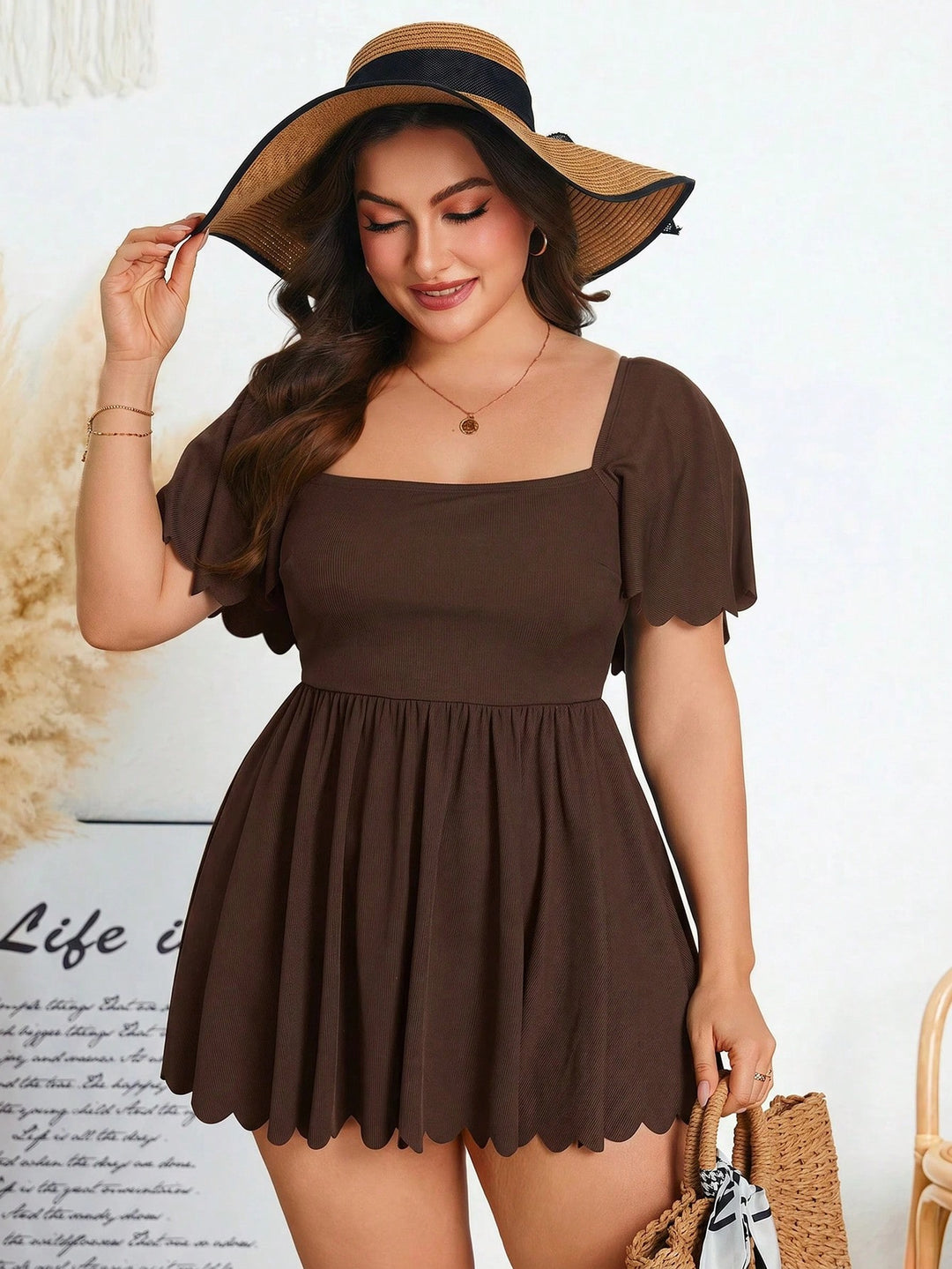 Rochie mini SHEIN, maro