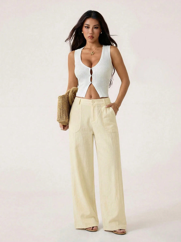 Pantaloni SHEIN, galben