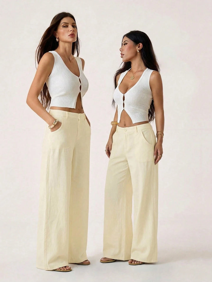 Pantaloni SHEIN, galben