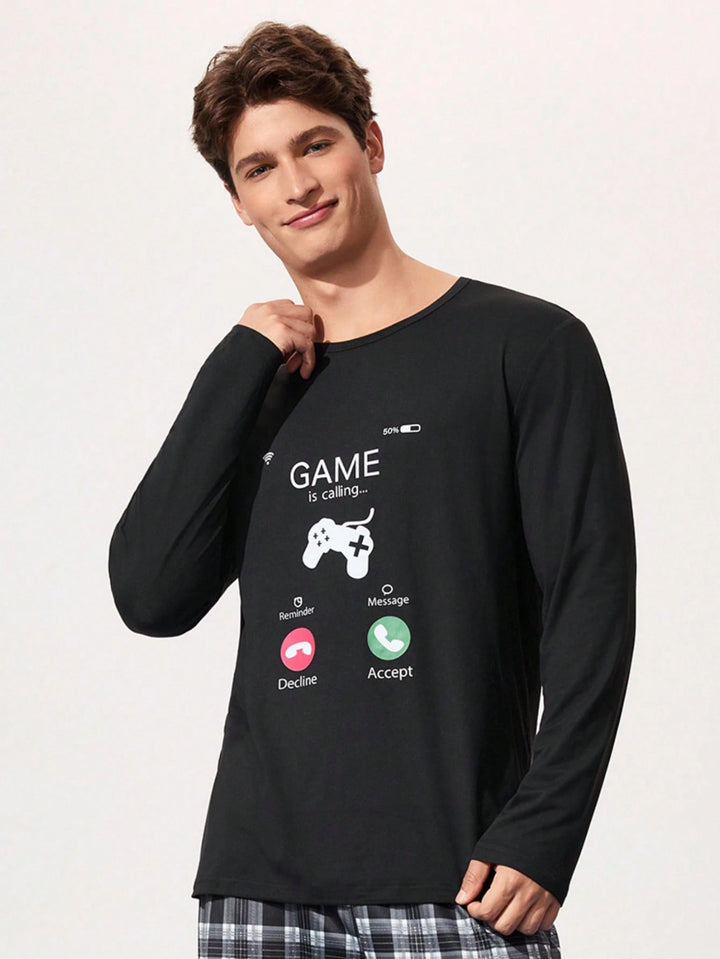 Bluză de pijama SHEIN, negru