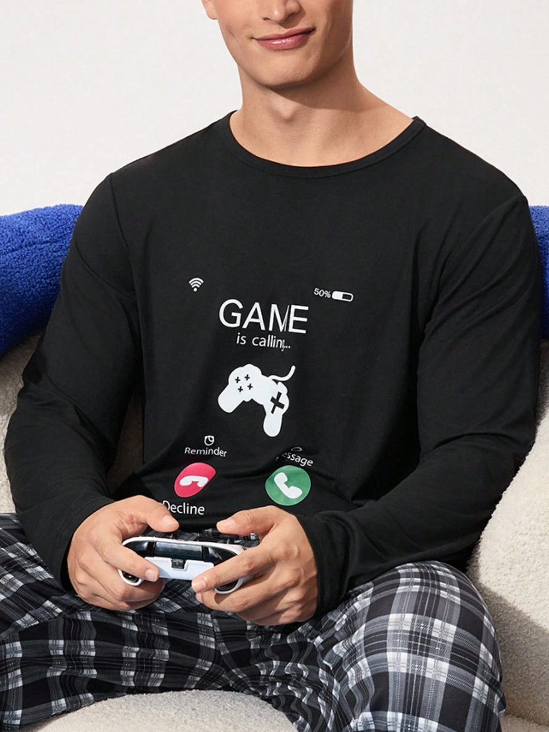 Bluză de pijama SHEIN, negru