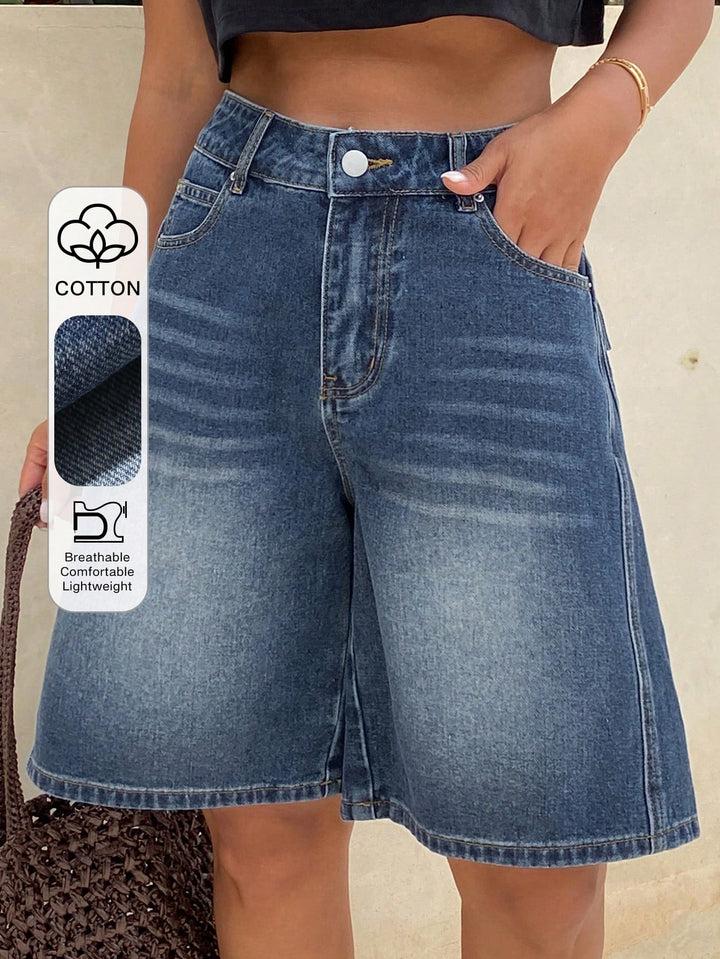 Pantaloni scurți SHEIN, albastru