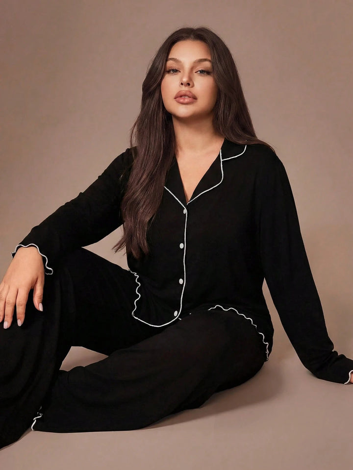 Compleu pijamale SHEIN, negru