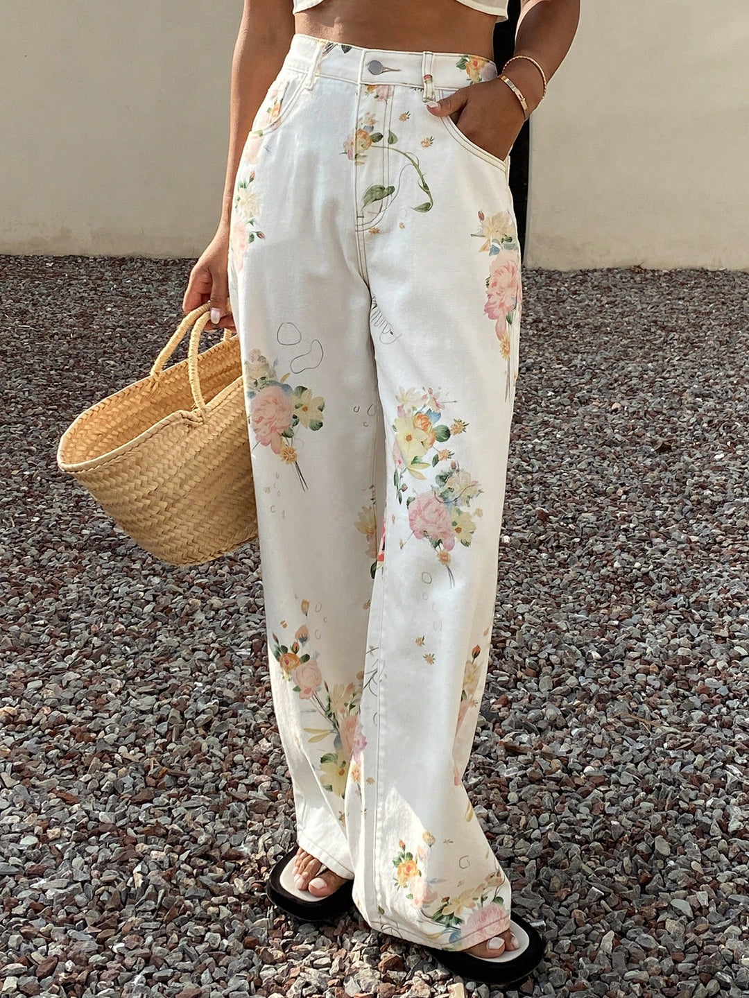 Jeans SHEIN, alb