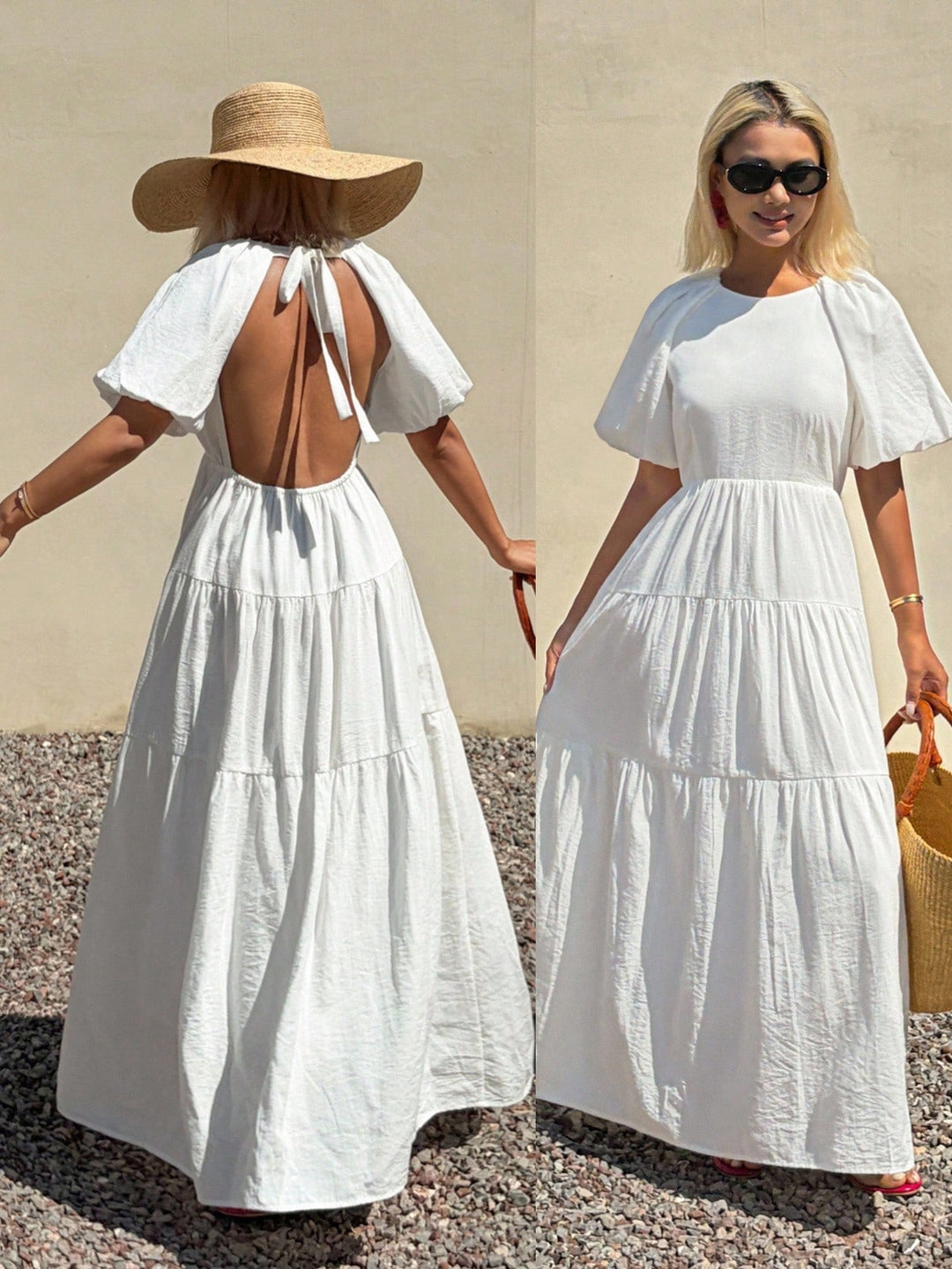 Rochie maxi SHEIN, alb