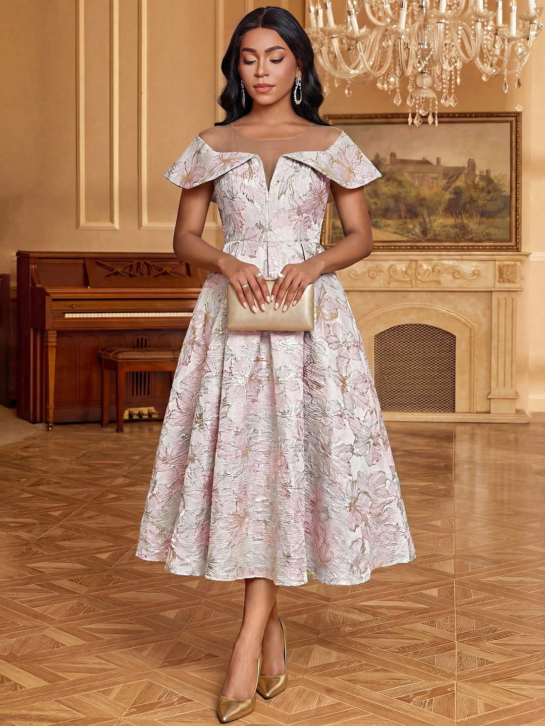 Rochie midi SHEIN, mix culori