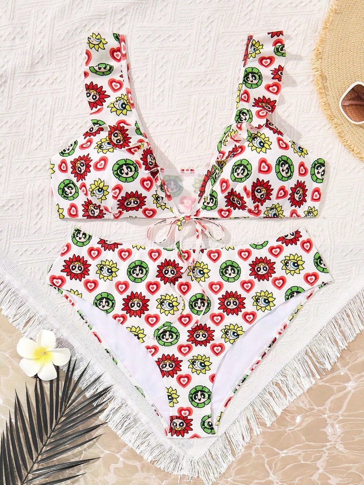 Set bikini de baie SHEIN, alb