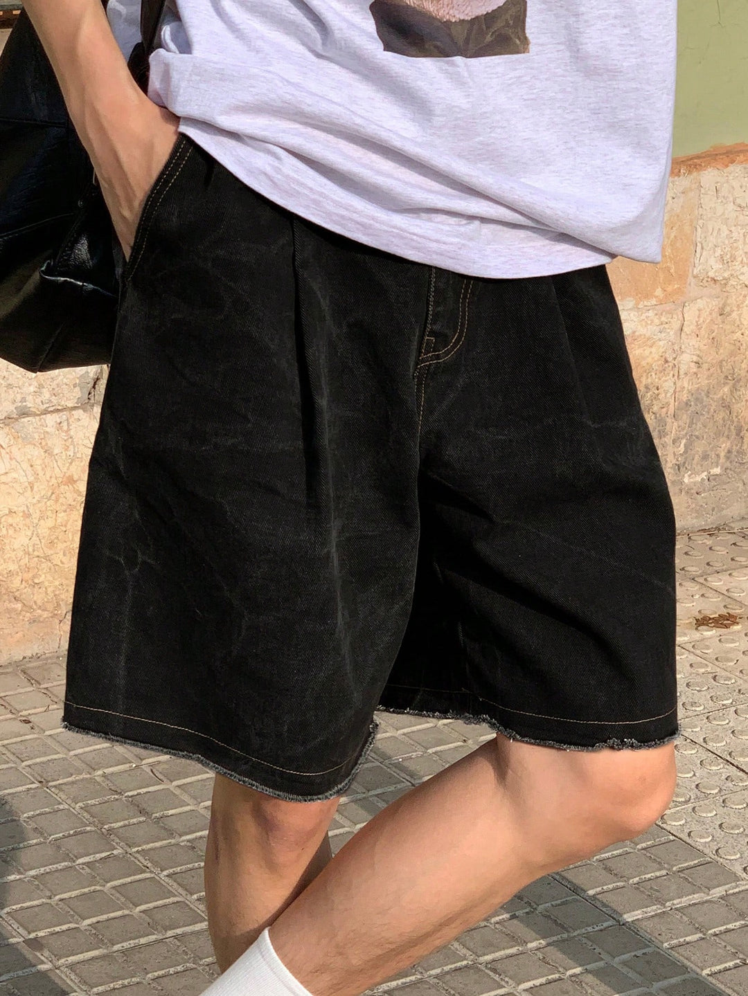 Pantaloni scurți SHEIN, negru