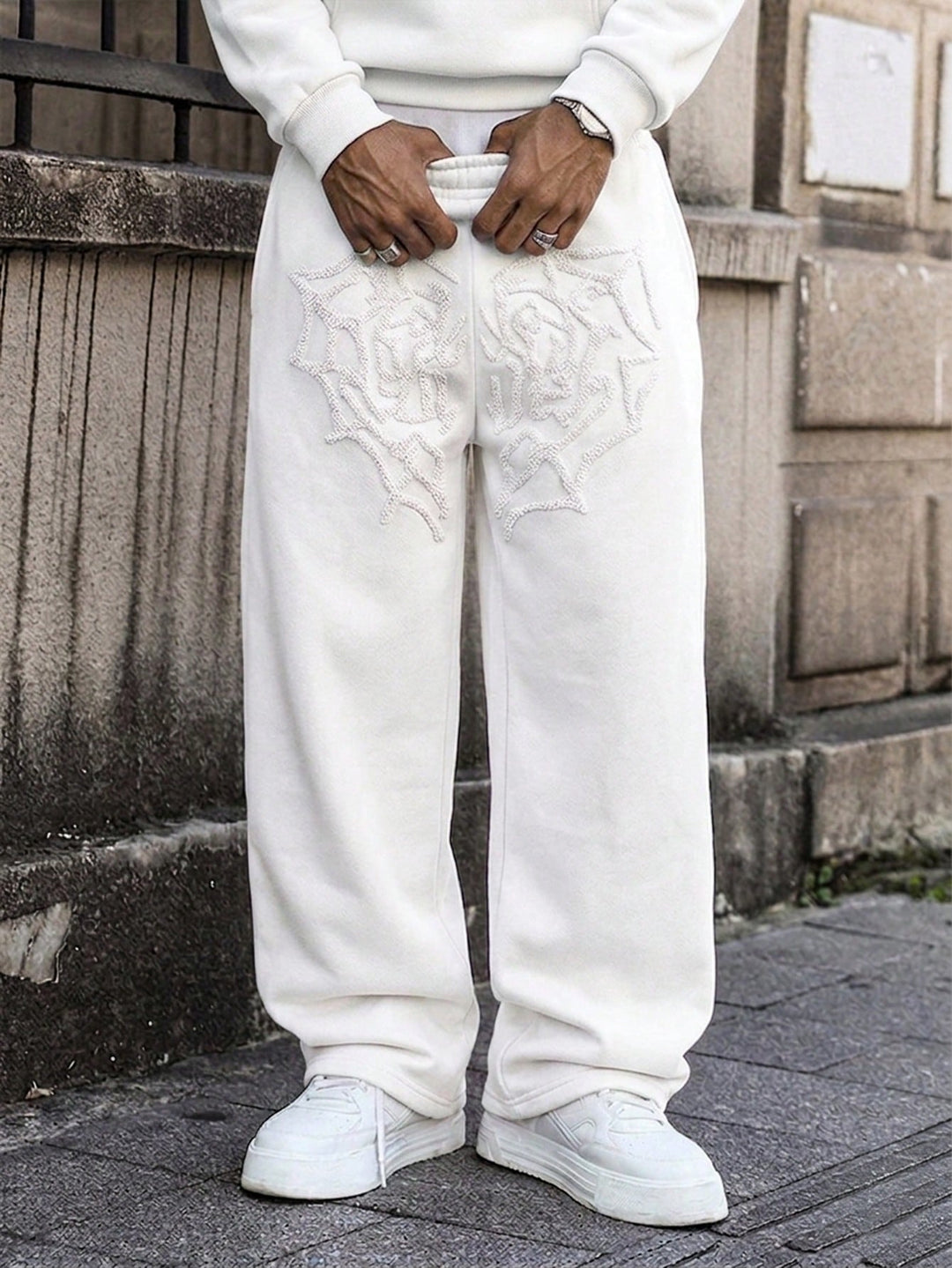 Pantaloni SHEIN, alb