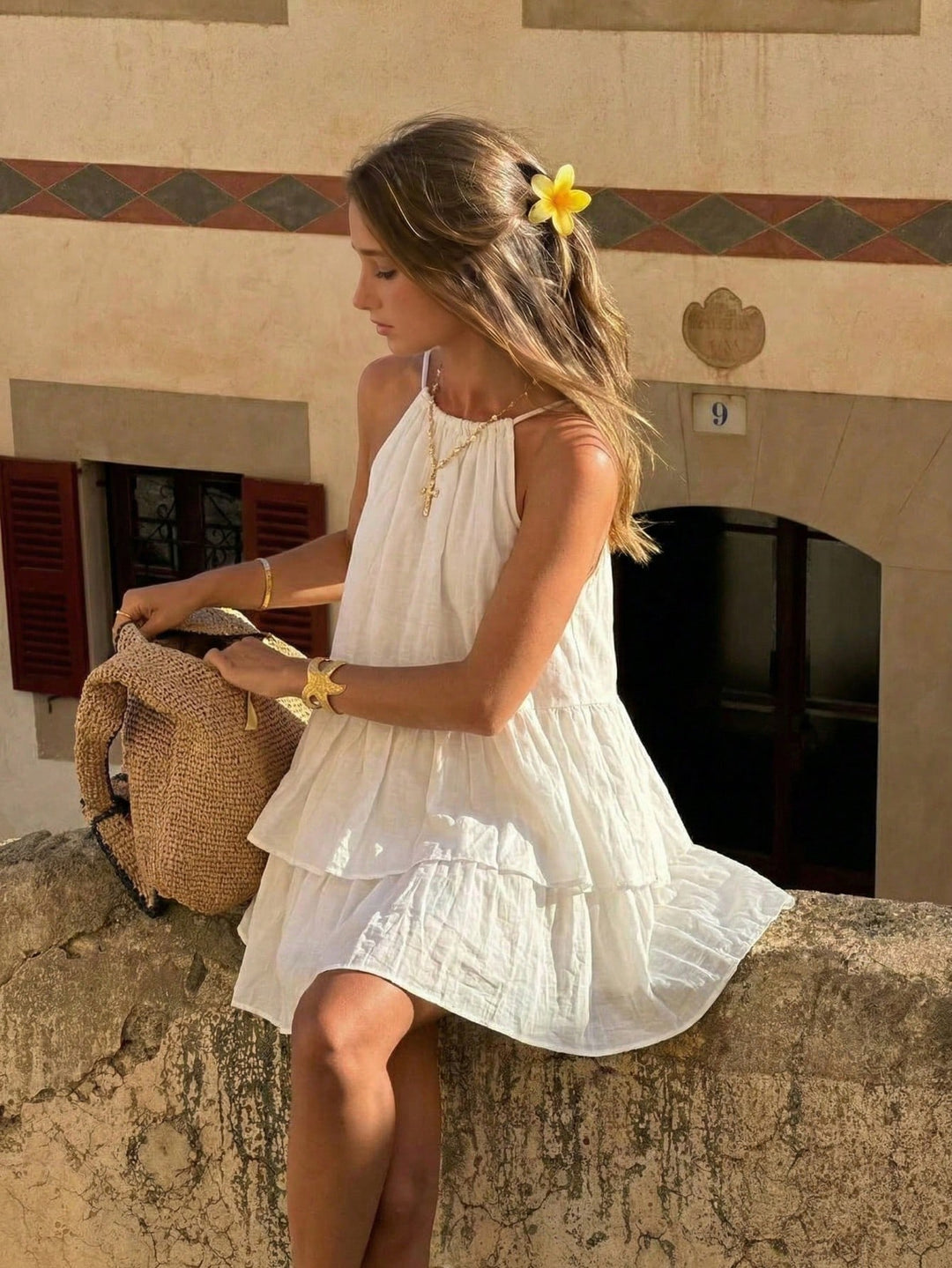 Rochie mini SHEIN, alb