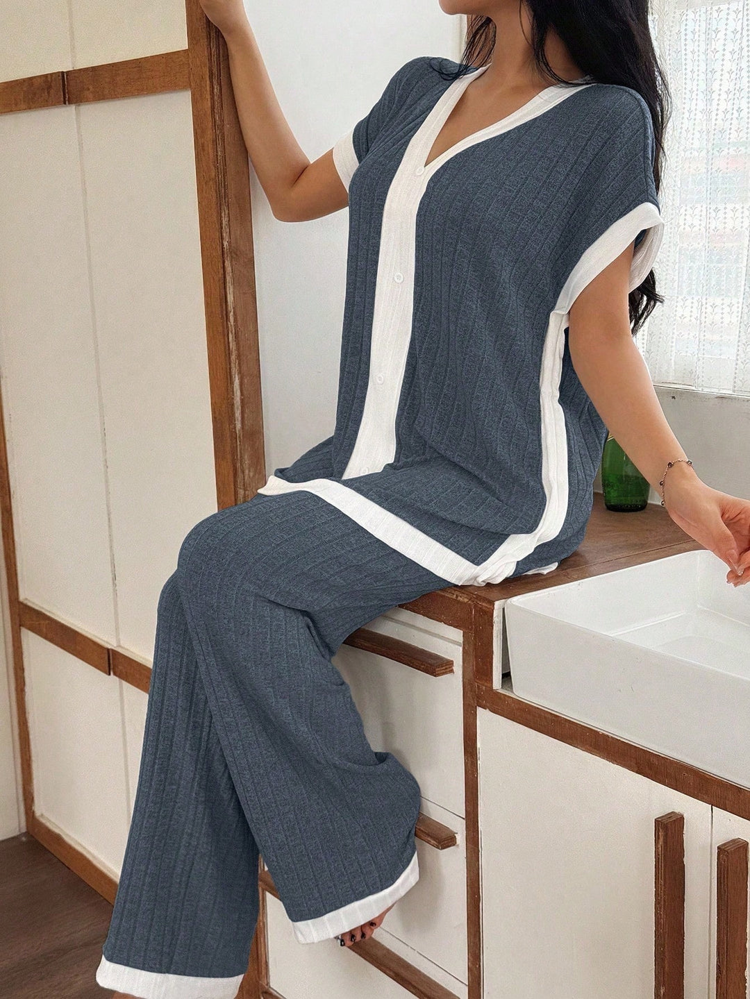 Set pijamale SHEIN, albastru