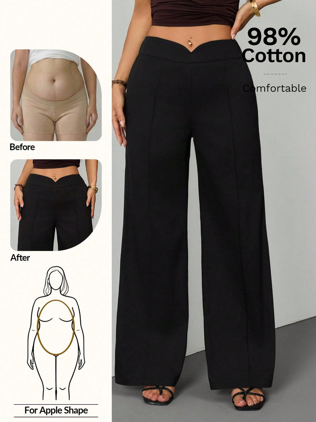 Pantaloni SHEIN, negru