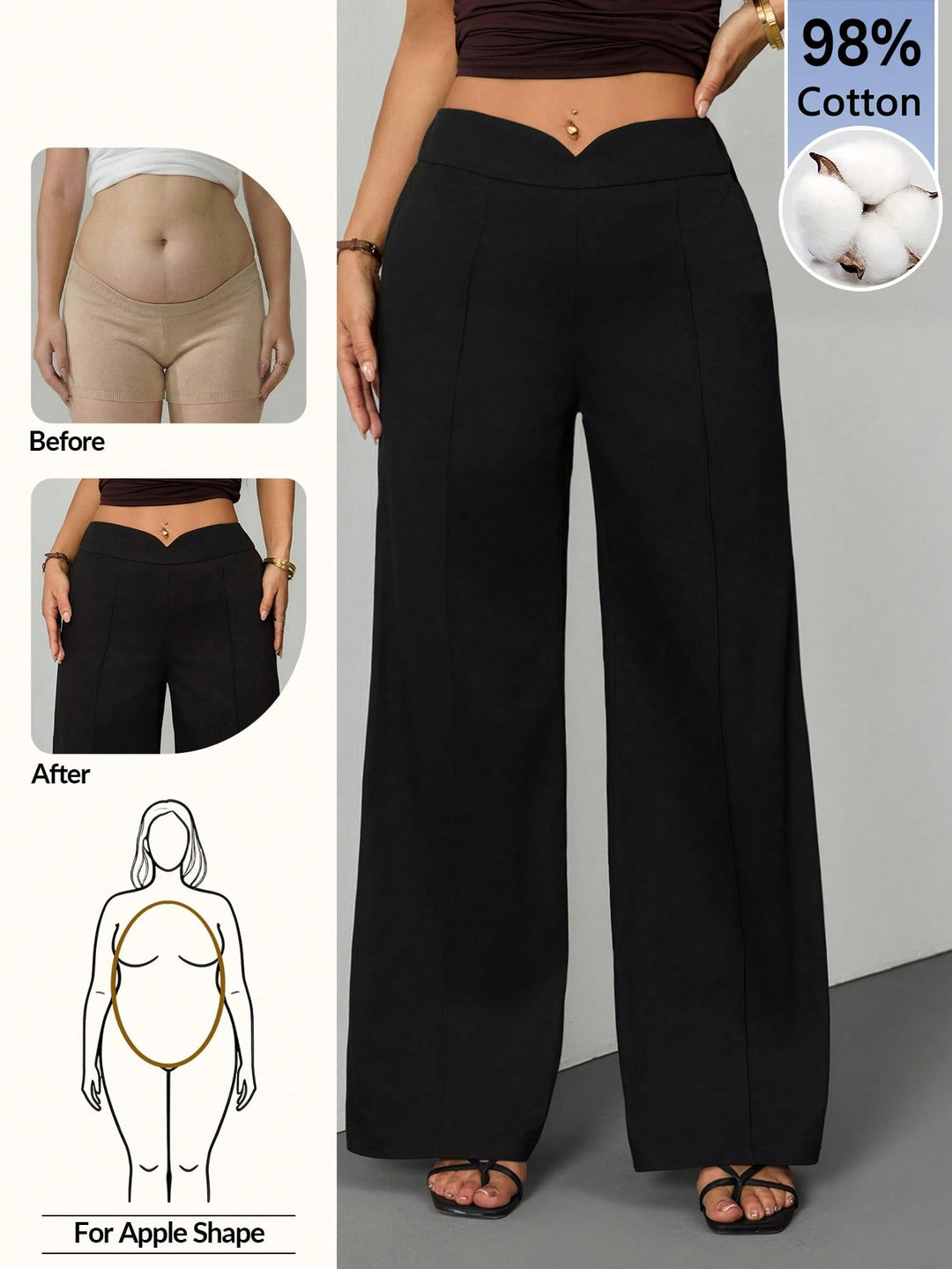 Pantaloni SHEIN, negru