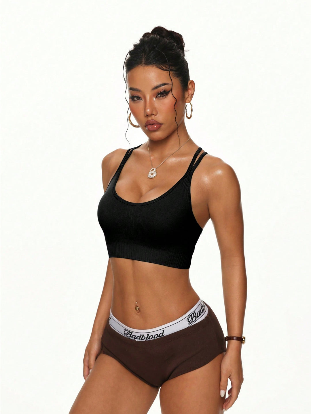 Bustieră sport SHEIN, negru