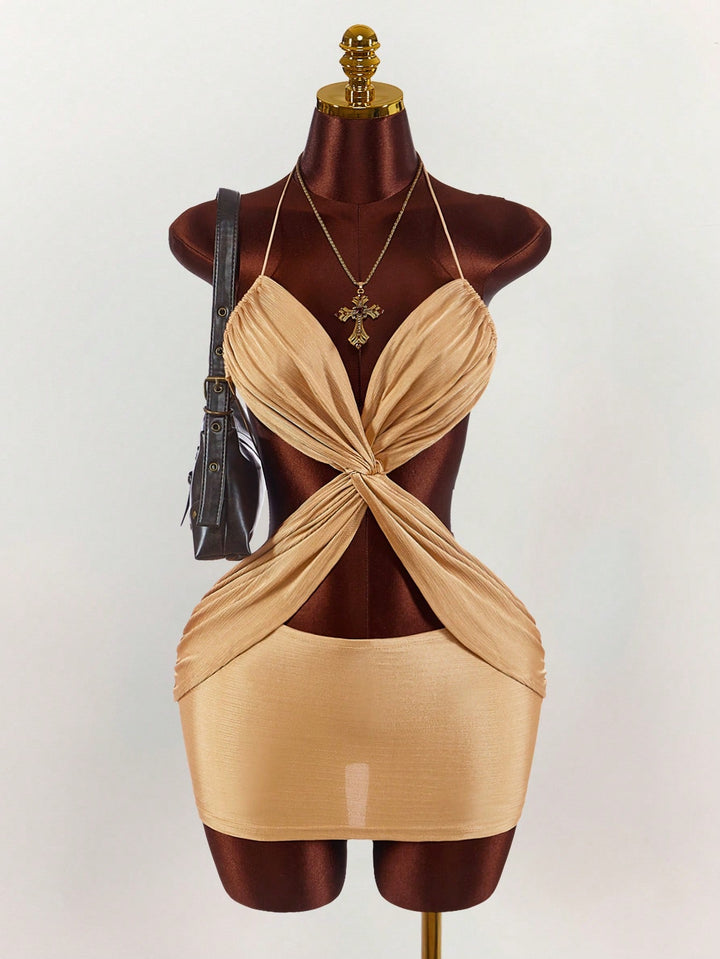 Rochie mini SHEIN, auriu