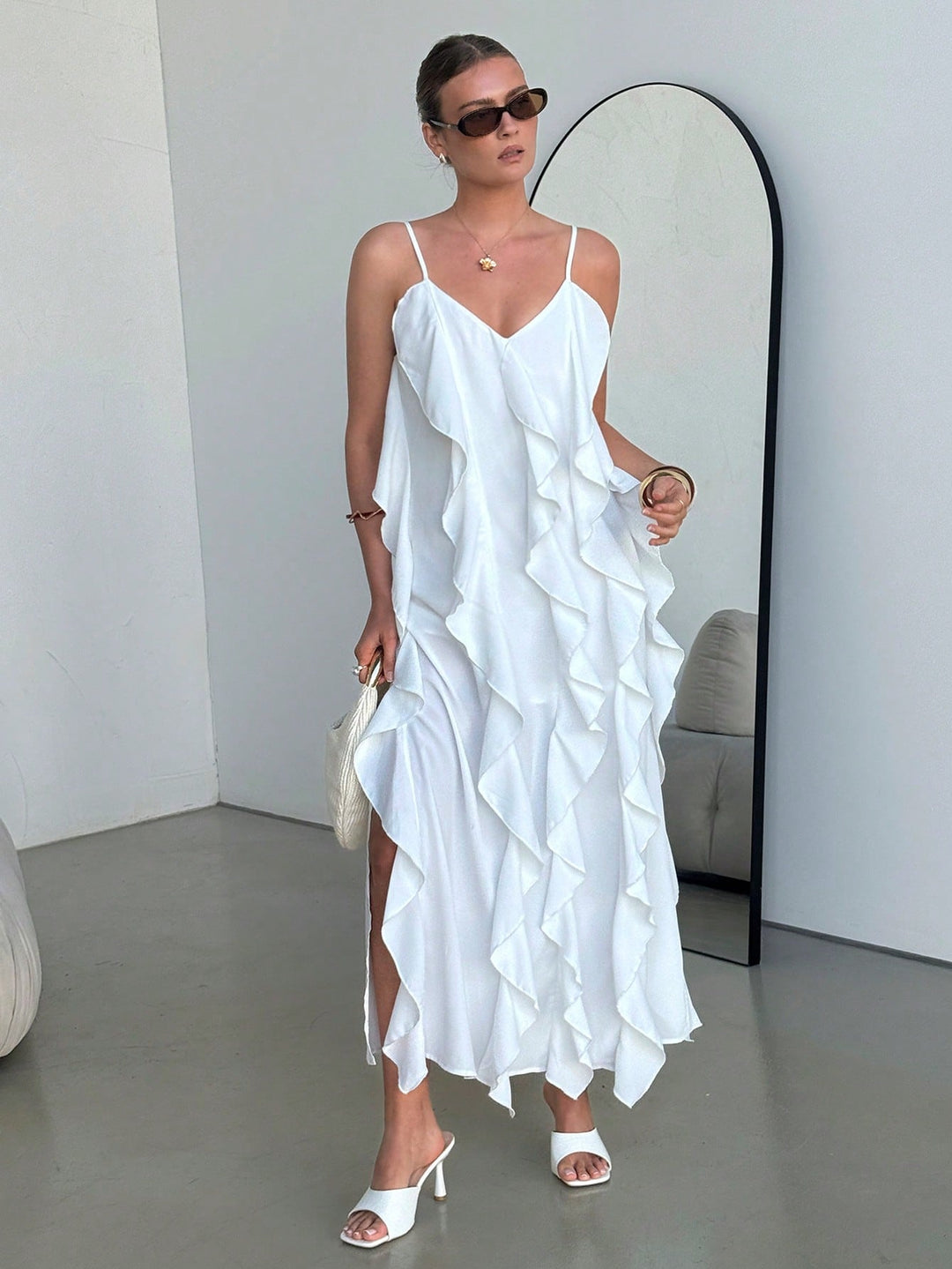 Rochie maxi SHEIN, alb