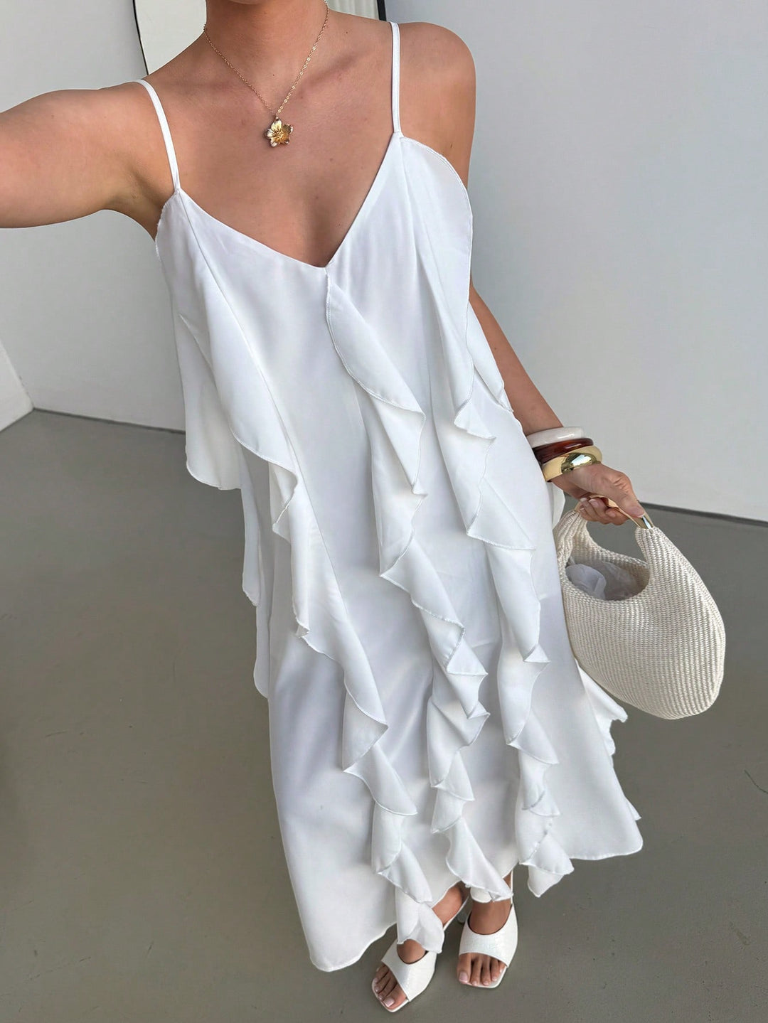 Rochie maxi SHEIN, alb