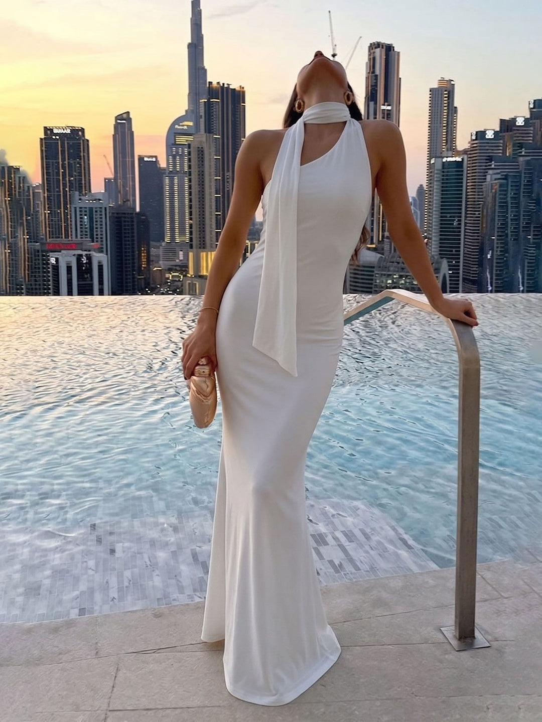 Rochie maxi SHEIN, alb
