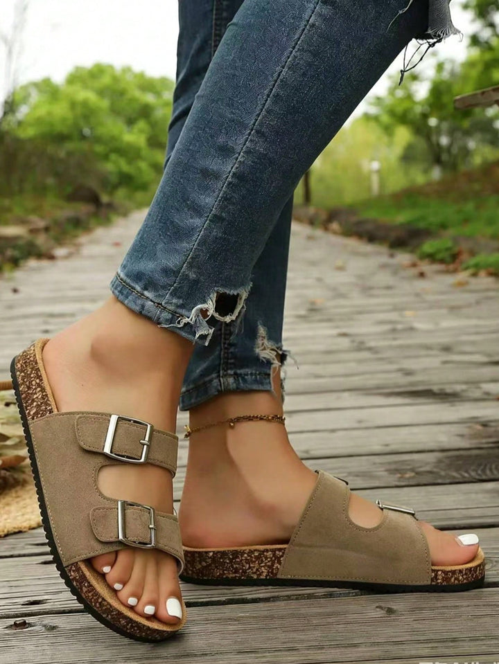 Papuc tip slide SHEIN, kaki